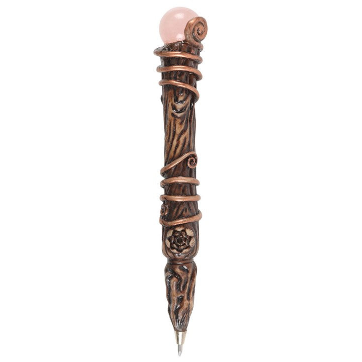 Romance Rose Quartz Crystal Wand Pen