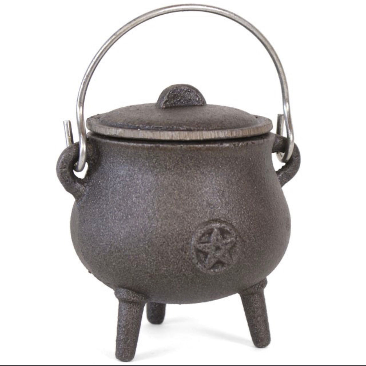 CAST IRON CAULDRON 7.5 cm with Pentagram