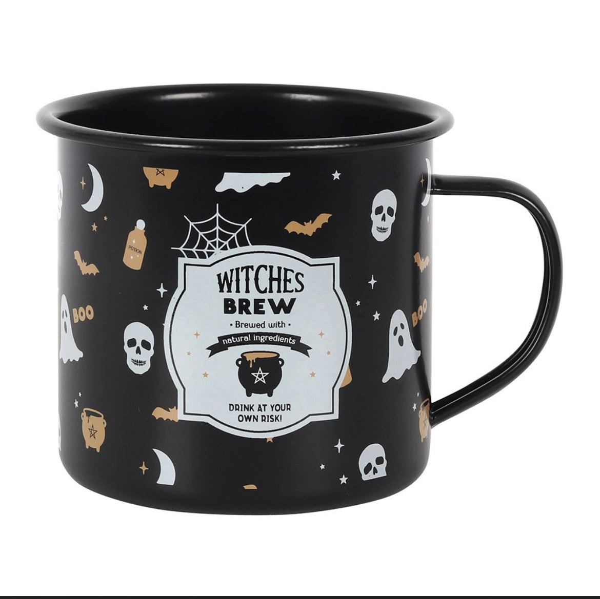 WITCHES BREW ENAMEL MUG