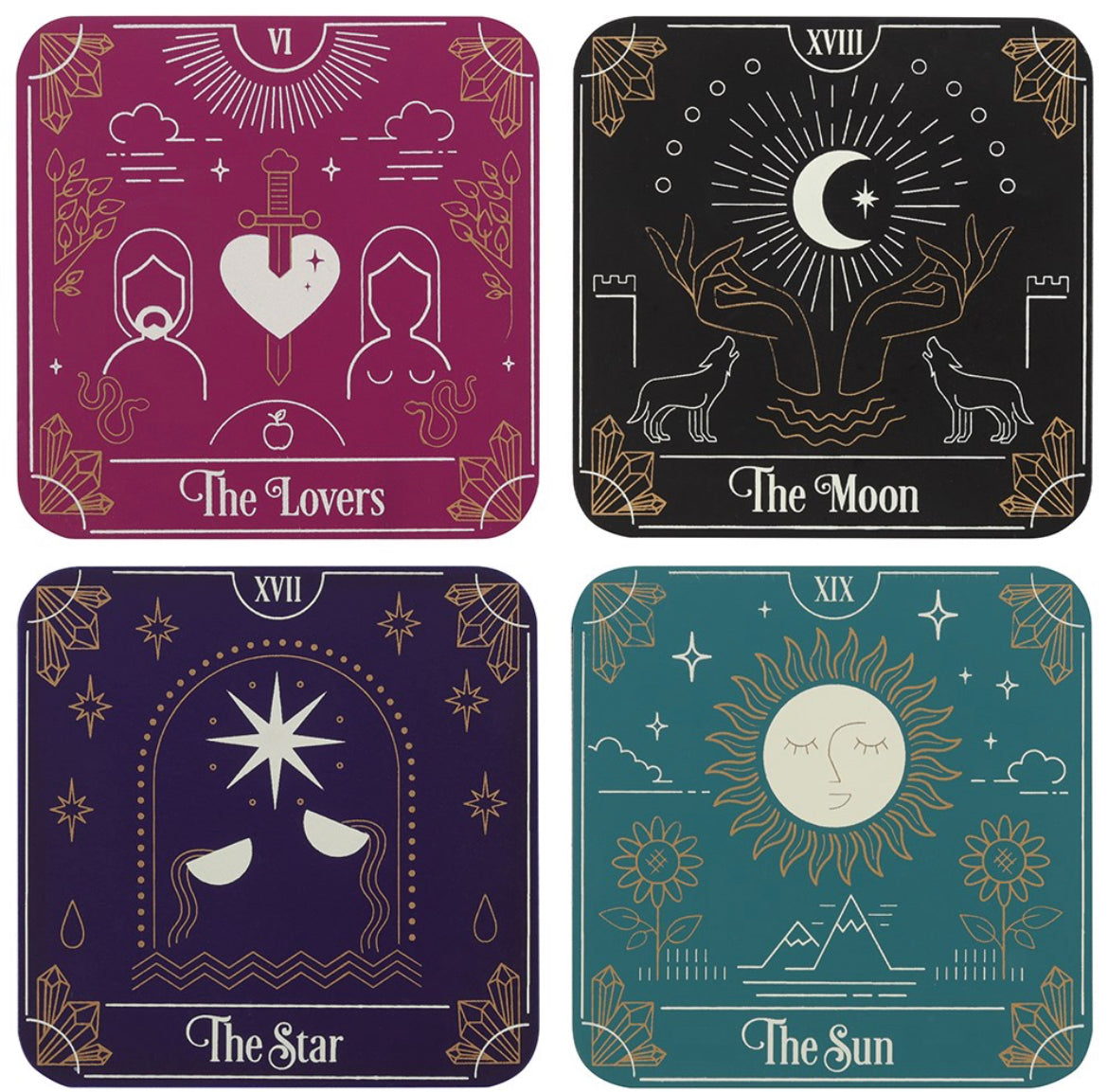 Tarot Card Coaster Set