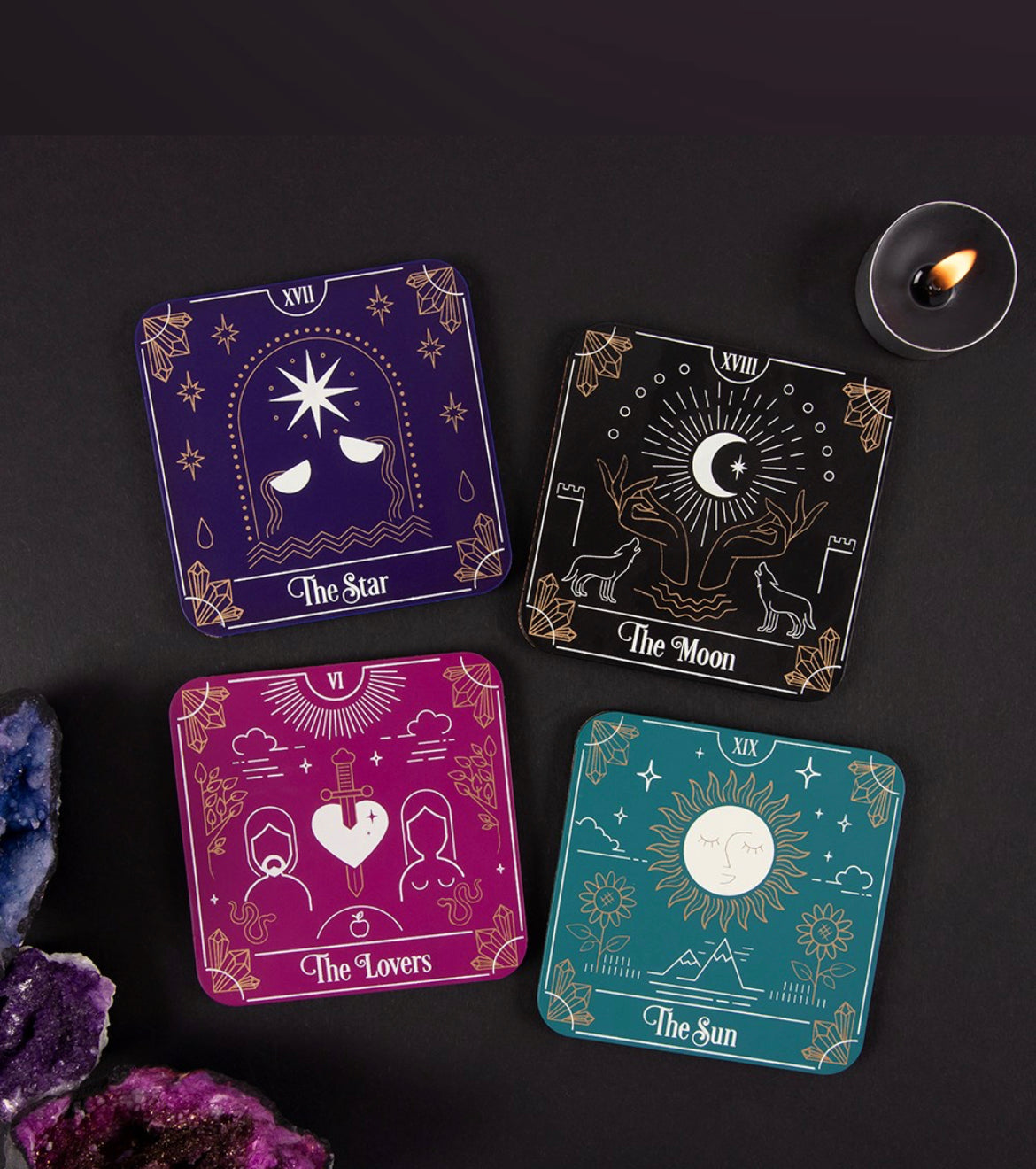 Tarot Card Coaster Set