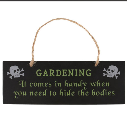 Wall plaque - Gardening Comes in Handy Hanging sign