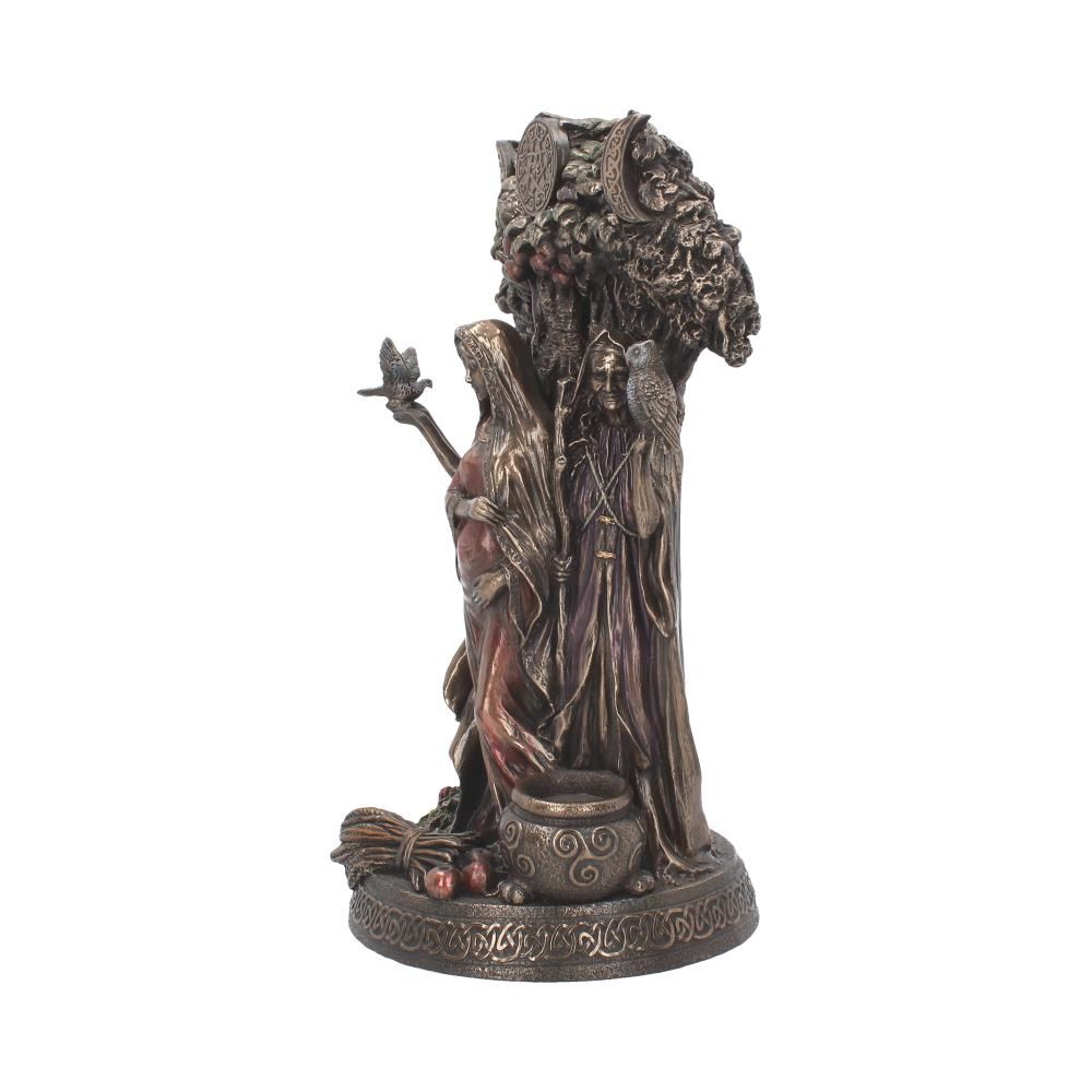 Bronzed Maiden, Mother, Crone Triple Moon Figurine