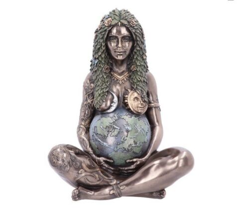 Mother Earth Gaia Art Statue Bronze Figurine.